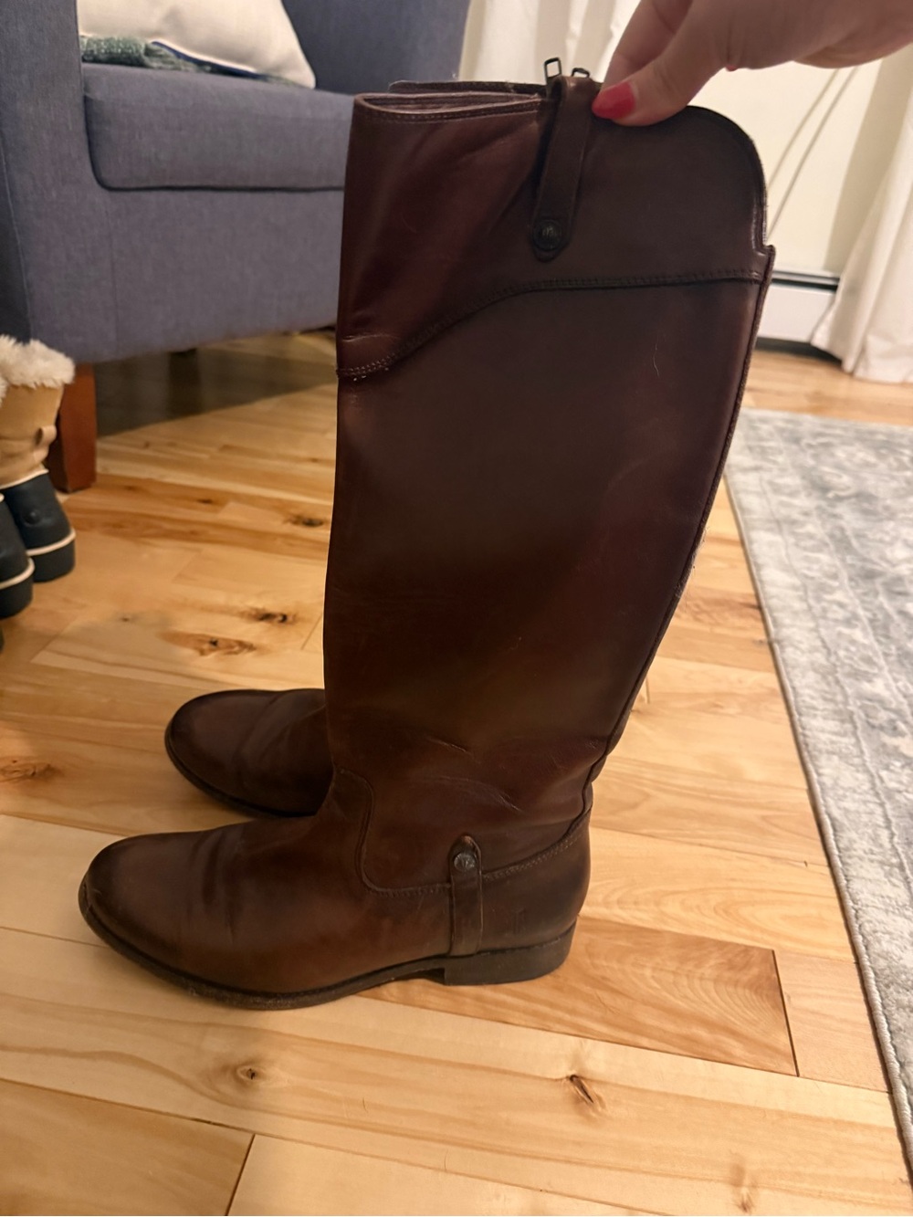 Frye Tall Brown Leather Riding Boots